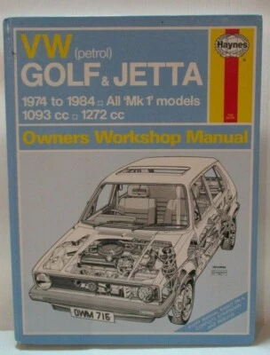 Haynes-VW Golf & Jetta / 1974A 1984 / Todo Modelos Propietario Taller Manual 612 - Imagen 1 de 4