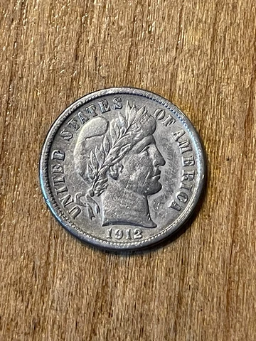 1912D Barber Dime XF Cover