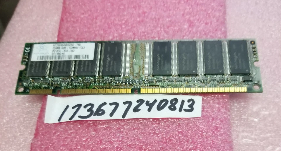 256MB 2RX8 SDRAM SD PC133 133MHZ CL3 168PIN NON-ECC DUAL RANK 16X8  - Image 1 of 1