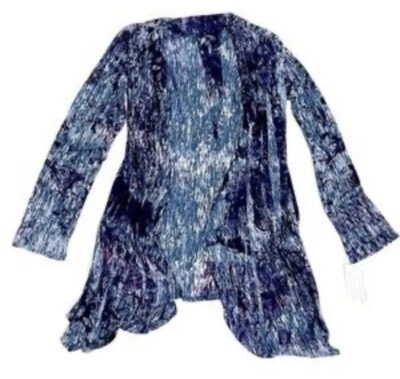 Cárdigan Xhilaration XS Frente Abierto Boho Ligero Patrón Azul Foto 1 de 4