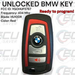 🔥 OEM BMW SMART LLAVERO MANDO A DISTANCIA SIN LLAVE YGOHUF5767 4 BOTONES 434Mhz DESBLOQUEADO 🔥 - Imagen 1 de 5
