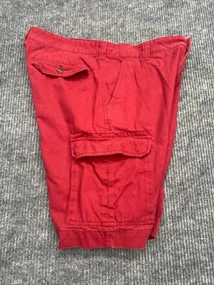 Merona Cargo Shorts Men's Size 34 Red Cotton Multiple Pockets Preppy Outdoor - Image 1 of 4