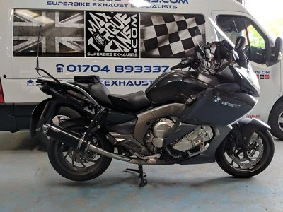 BMW K1600GT/L 2011-2024 Stainless/Black Tri-Oval Triple outlet Exhaust Mufflers - Image 1 of 4