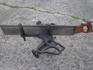 Vintage Henry Disston & Sons Miter Saw clamp vise and saw stanley - Picture 1 of 11
