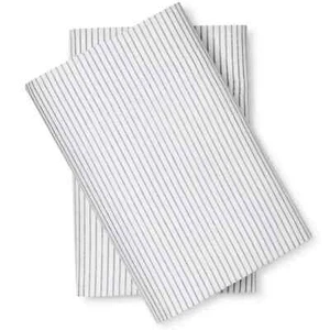 Set Of 2 Standard (30 x 20 in.) Microfiber Pillowcases White with Blue Pinstripe - Picture 1 of 3