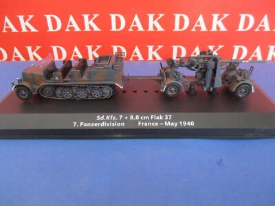 Die cast 1/72 Modellino Trattore Sd.Kfz. 7 + 88mm Flak 37 7 Pz. Div. France 1940 - Immagine 1 di 4
