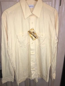 Mister Mann Size XLarge Fab Super Suede Arnel Long Sleeve Yellow Shirt NWT - Picture 1 of 6