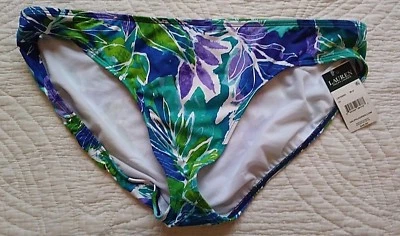 Nuevo con etiquetas Pantalones de bikini Lauren Ralph Lauren azul verde púrpura floral para mujer 16 Foto 1 de 3