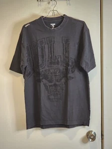 Unk NBA Bulls Tshirt Black With Raised Lettering NBA Logo On Sleeve Adult M - Picture 1 of 9