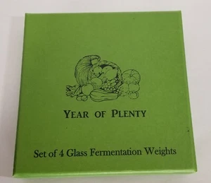 Year of Plenty Glass Fermentation Weights For Sauerkraut Set of 4 Never Used - Picture 1 of 5
