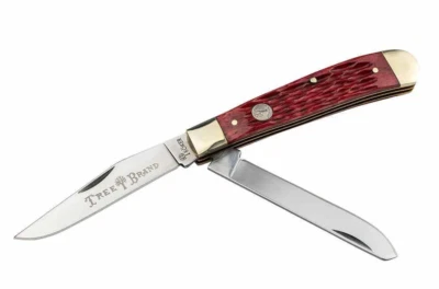 Карманный нож BOKER® Treebrand Trapper с рифленой красной костью EDC D2 Slipjoint - 110825 - Изображение 1 из 3