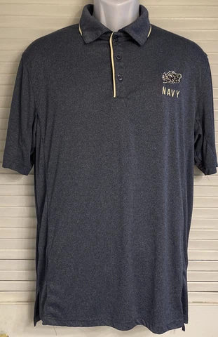 Men's Colosseum Heathered Navy Midshipmen Polo Shirt, Large Cover