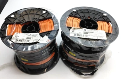 2 PACK ENCORE WIRE THHN ORANGE 12 AWG Solid COPPER WIRE 500FT 600 Volts - Image 1 of 4