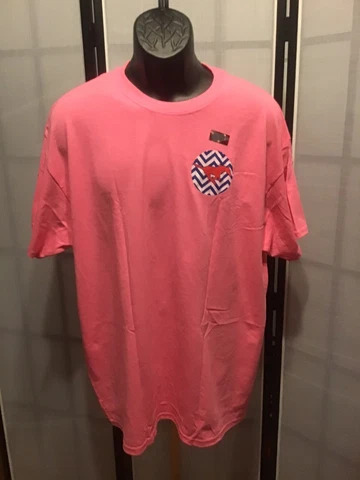 NCAA SMU Mustangs Chevron Short Sleeve, XL, Safety Pink Cover