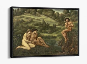 EDWARD BURNE JONES, THE GARDEN OF PAN -FLOAT EFFECT CANVAS WALL ART PRINT - Picture 1 of 12