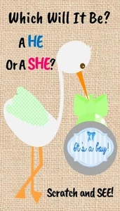 11 Gender Reveal Scratch Off Cards - Party Favor - Girl or Boy - Game Bumble Bee - Picture 1 of 20