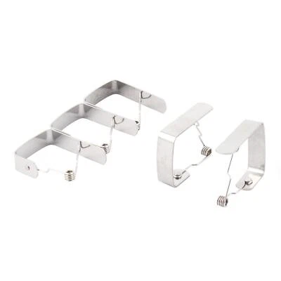 Бытовой металлический регулируемый зажим для скатерти держатель серебристый тон 5 шт. - Изображение 1 из 4
