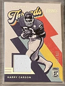 2020 Panini-Donruss Elite Throwback Threads HARRY CARSON Giants Game-Used #/299 - Picture 1 of 2