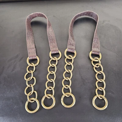 Miche 24» сумочки ремень пара - искусственный коричневый крокодила с латунной цепочкой и 1,75» круг зажимы - Изображение 1 из 4