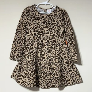 Toddler Girl Long Sleeve Cheetah Print Dress Size 5T. NWT! Elastic Cuff. - Picture 1 of 7