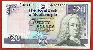 ROYAL BANK OF SCOTLAND PLC 28. 1. 20£ 1992 (PICK #354b) CH en muy buen estado+ - Imagen 1 de 2