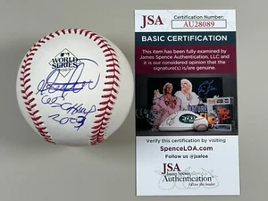 Martín Pérez Firmado Oficial Serie Mundial 2023 Béisbol Certificado de Autenticidad JSA WS Campeones C - Imagen 1 de 9