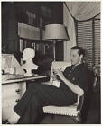 Actor Basil Rathbone in His Den 1937 OLD MOVIE PHOTO