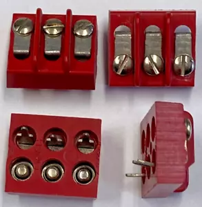 Cinch 3 way barrier strip / terminal (modified): screw to pcb terminal pack of 4 - Picture 1 of 5