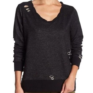 Romeo & Juliet Black Distressed Scoop sweatshirt medium - Picture 1 of 7
