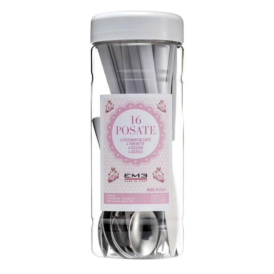 Posate 24 Pezzi da Tavola Colorate EME Set Servizio in Acciaio Inox 6 Persone - Immagine 1 di 3