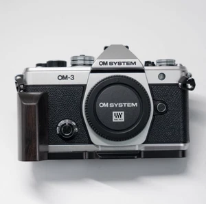 Handmade Wooden Camera Handle Grip L Plate Alloy Base for OLYMPUS OM SYSTEM OM-3 - Picture 1 of 25