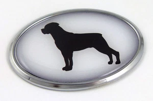 Rottweiler Dog Breeds 3D Chrome emblem Pet Decal Car Auto Truck Sticker Oval - Foto 1 di 1