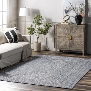 Oval 3' x 5' Solid Hand Braided Indoor/Outdoor Area Rug, Pet-Friendly, High T... - Picture 1 of 7