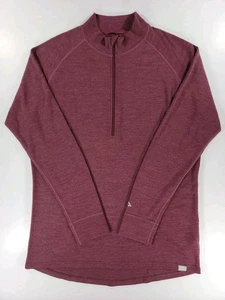 Merino Tech Performance Wool 320 1/4 Zip Base Mid Layer Men’s XL Burgundy Active - Picture 1 of 11