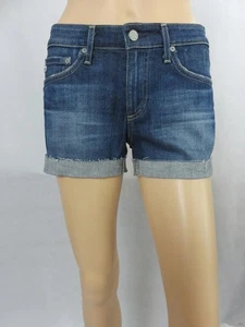NEW AG Adriano Goldschmied Hailey Ex-Boyfriend Denim Shorts Blue Sz 24 NWT $188 - Foto 1 di 9