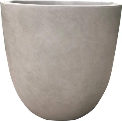Kante 18 Inch Dia Round Concrete Planter, Indoor Outdoor Large Plant Pot with Dr - Image 1 of 4