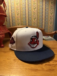 MLB Cleveland Indians New Era 59Fifty Chief Wahoo 97 WS Patch 7 1/2 Hat NWOT - Picture 1 of 4