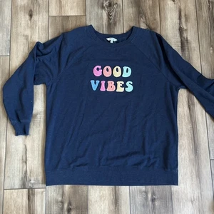 Wildfox Good Vibes Sweatshirt Oversized Pullover Rundhals Herbst kuschelig flauschig Gr. L - Bild 1 von 8