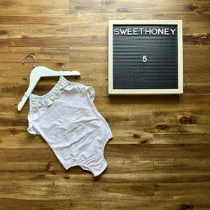 NWT SweetHoney Mary One Piece Swimsuit Ocean Isle Houndstooth Floral Pink 5 - Picture 1 of 7
