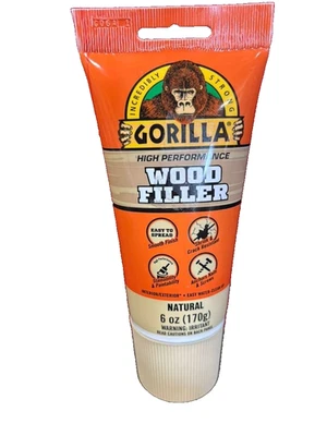 Gorilla Wood Filler Natural All Purpose Strong Water Resistant Repairs 1 Pack - Image 1 of 2