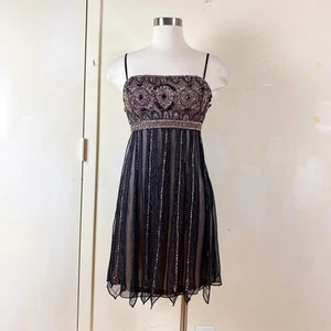 Sue Wong Vintage schwarz Perlen Minikleid formell Damen 2 Fee Vampy ätherisch - Bild 1 von 8