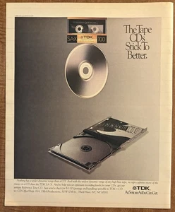 1991 TDK The Tape CDs Stick To Better Vintage Tech 90s Print Ad - Picture 1 of 2