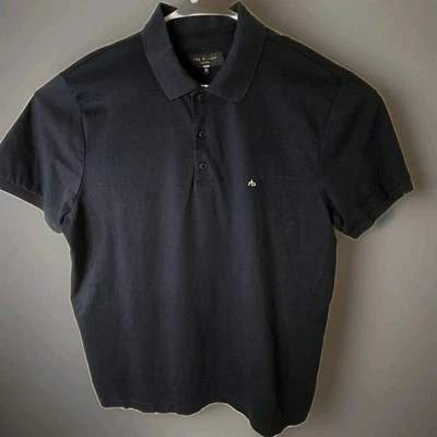 Рубашка поло с логотипом Rag & Bone мужская XL черная с коротким рукавом классическая повседневная - Изображение 1 из 4