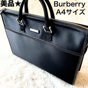 Burberry Nova Check Lining Black Briefcase Business Bag Used - Picture 1 of 10
