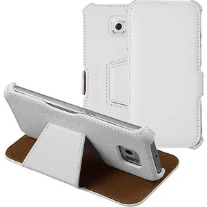 Skórzane etui na Samsung Galaxy S6 białe + folia szklana - Zdjęcie 1 z 7