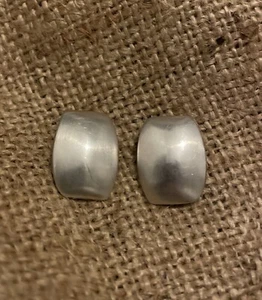 Modernist Simple Vintage Stamped 925 Sterling Solid Silver Clip On Earrings VGC - Picture 1 of 17