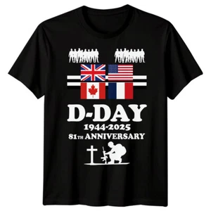 Camiseta Para Hombres 81º Aniversario Banderas Día D Camiseta 1944 Segunda Guerra Mundial Normandía #DD - Imagen 1 de 19
