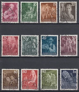 Liechtenstein Freimarken 1951 Mi.Nr. 289-300 gestempelt Mi.Wert 75 € (B273) - Bild 1 von 2