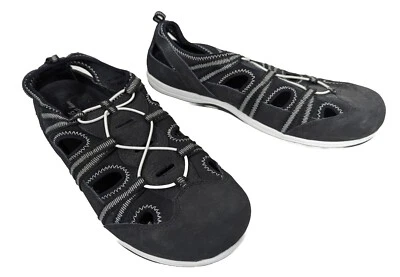 Easy Street Sport Black Water Beach Shoes 12W 308301 Leather Upper Excellent Con - Imagem 1 de 4