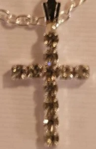 Mujer Disfraz Moda Joyería Piedra Simulada Mini Collar Cruz - Imagen 1 de 2